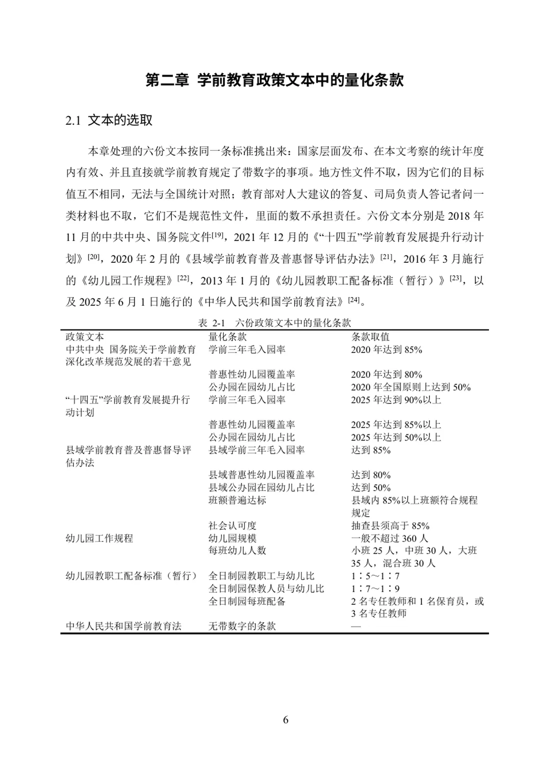 学前教育政策量化目标与统计披露的可核验性研究（2013—2025） 第 6 页